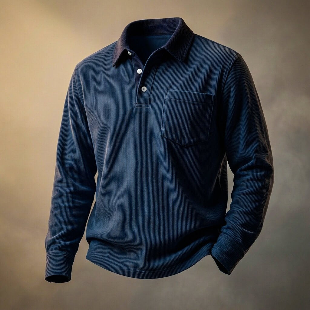 Scott Corduroy Long Sleeve Polo - York Miller