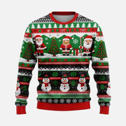 Men's Soft Christmas Winter Sweater with Ribbed Crewneck and Cuffs