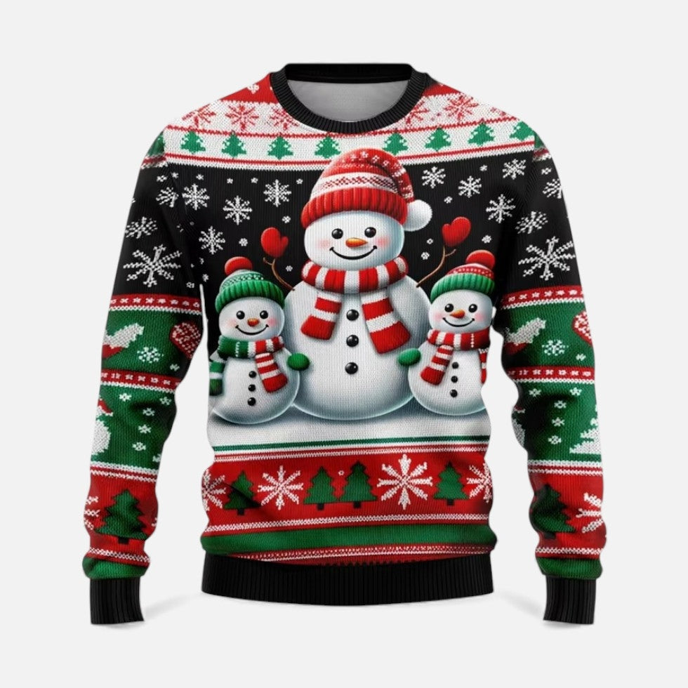Men's Soft Christmas Winter Sweater with Ribbed Crewneck and Cuffs