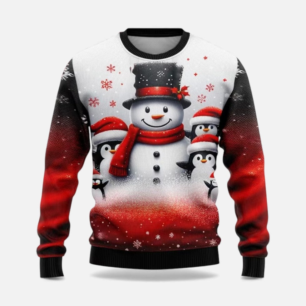 Men's Soft Christmas Winter Sweater with Ribbed Crewneck and Cuffs