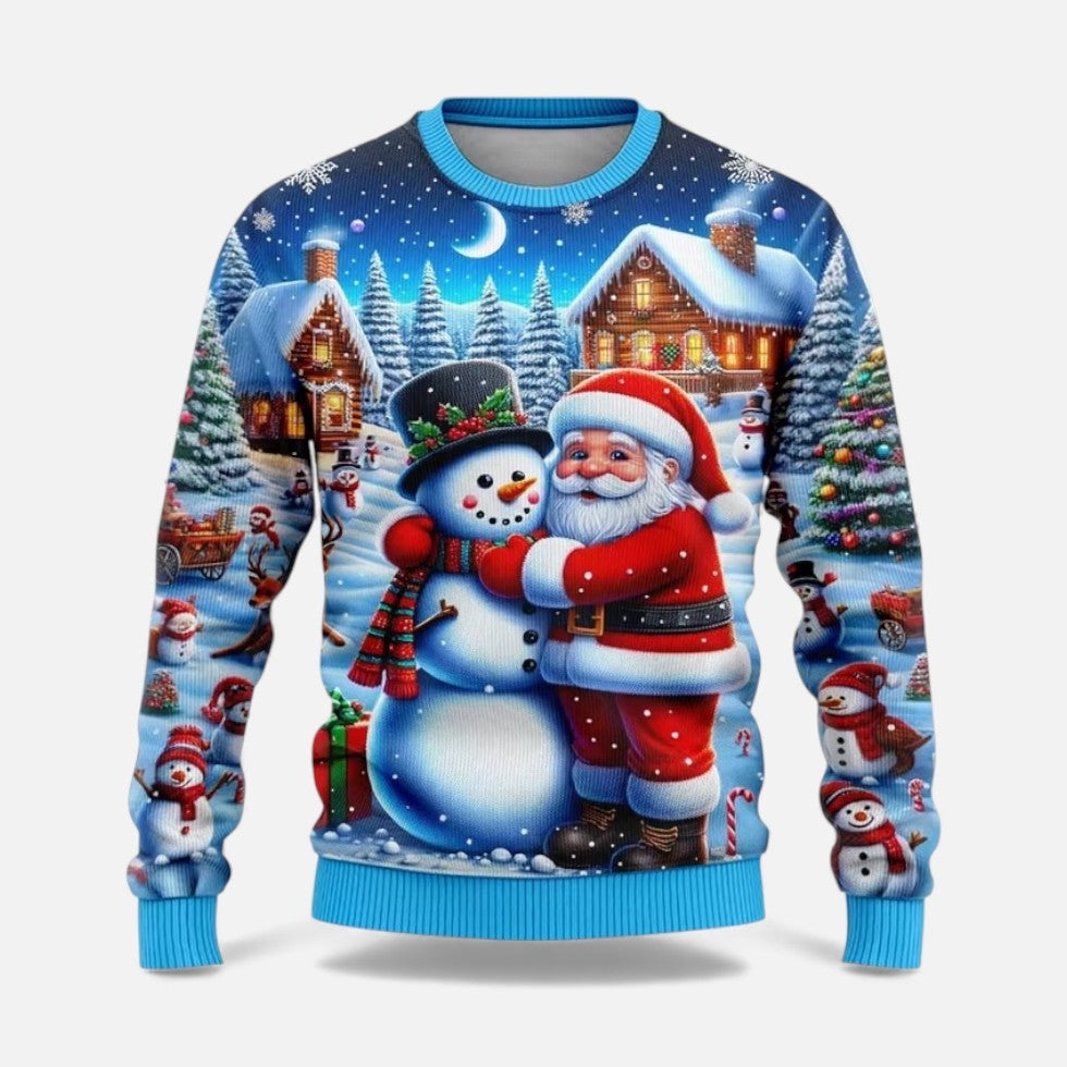 Men's Soft Christmas Winter Sweater with Ribbed Crewneck and Cuffs