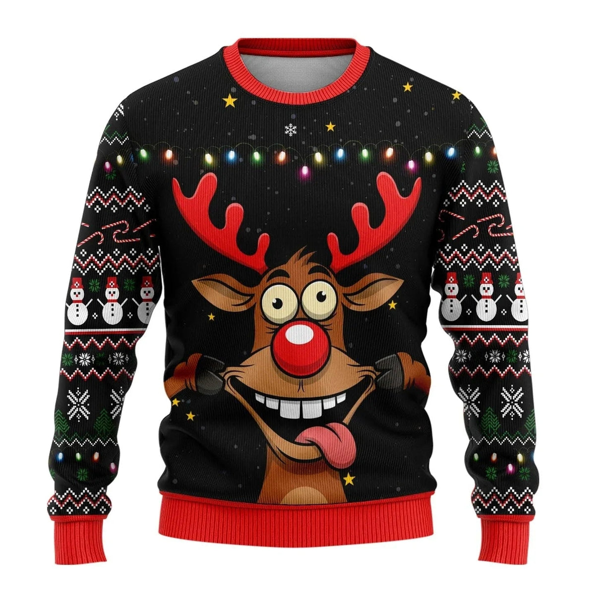 Men's Soft Knit Winter Sweater with Crew Neck and Ribbed Cuffs