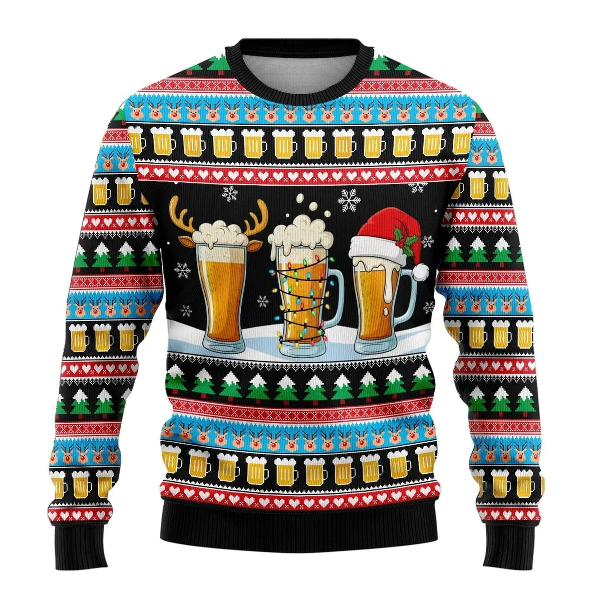 Men's Soft Knit Winter Sweater with Crew Neck and Ribbed Cuffs