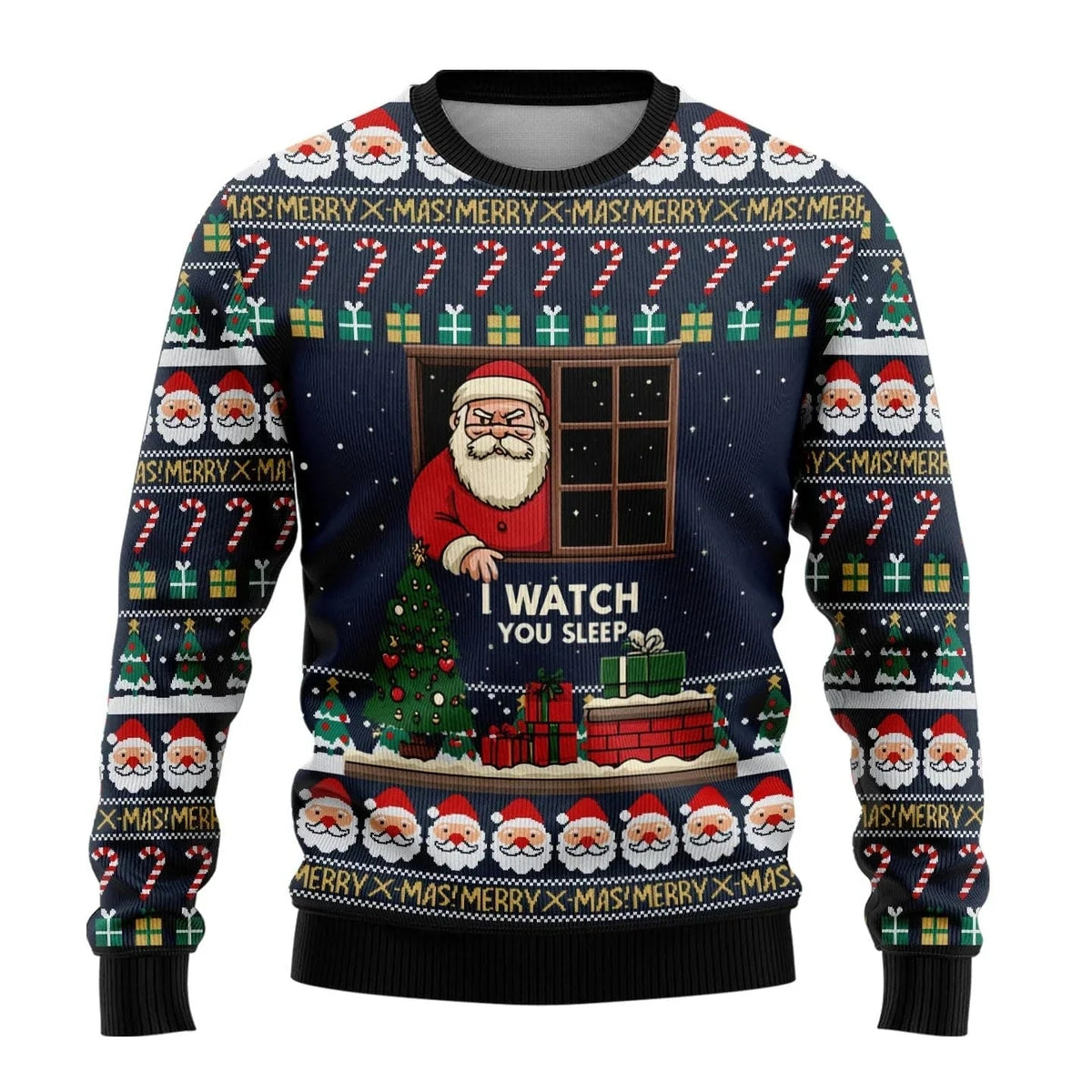Men's Soft Knit Winter Sweater with Crew Neck and Ribbed Cuffs