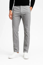 Men's Stretch Chino Pants with Breathable Cotton and Functional Pockets