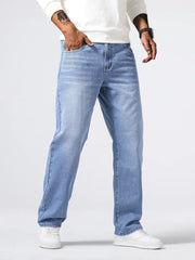 Men's Stretch Comfort Jeans for a Relaxed Fit and Trendy Wide Leg Style