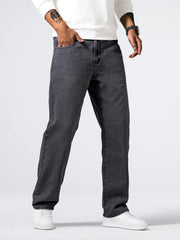 Men's Stretch Comfort Jeans for a Relaxed Fit and Trendy Wide Leg Style