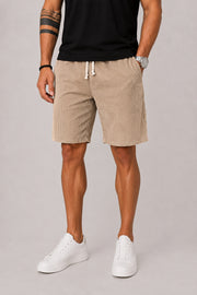 Men's Striped Drawstring Shorts Casual Wear White Outfit