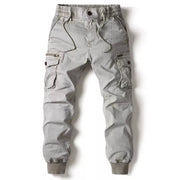 Men's Cargo Sweat Pants with Multiple Pockets and Elastic Waistband