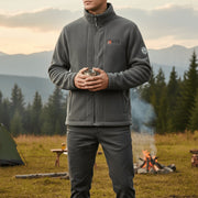 Men's Thermal Fleece Jacket with Full Zip and Zippered Pockets