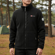 Men's Thermal Fleece Jacket with Full Zip and Zippered Pockets