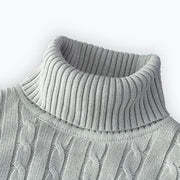 Men's Turtleneck Sweater with Textured Knit for Cold Weather