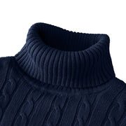 Men's Turtleneck Sweater with Textured Knit for Cold Weather