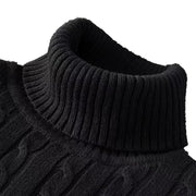 Men's Turtleneck Sweater with Textured Knit for Cold Weather