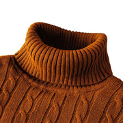Men's Turtleneck Sweater with Textured Knit for Cold Weather