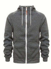 Men's Zipper Hoodie with Pockets for Comfortable Everyday Sweatshirts