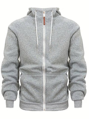 Men's Zipper Hoodie with Pockets for Comfortable Everyday Sweatshirts