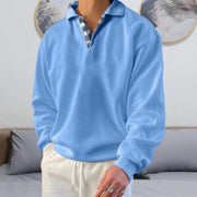 Modern Long Sleeve Polo Sweatshirt for Stylish Men and Comfortable Wear