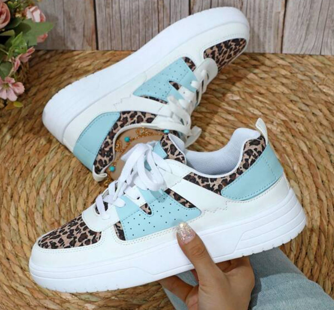 Cushioned Lace-Up Sneakers