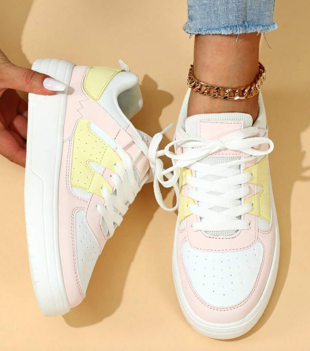 Cushioned Lace-Up Sneakers