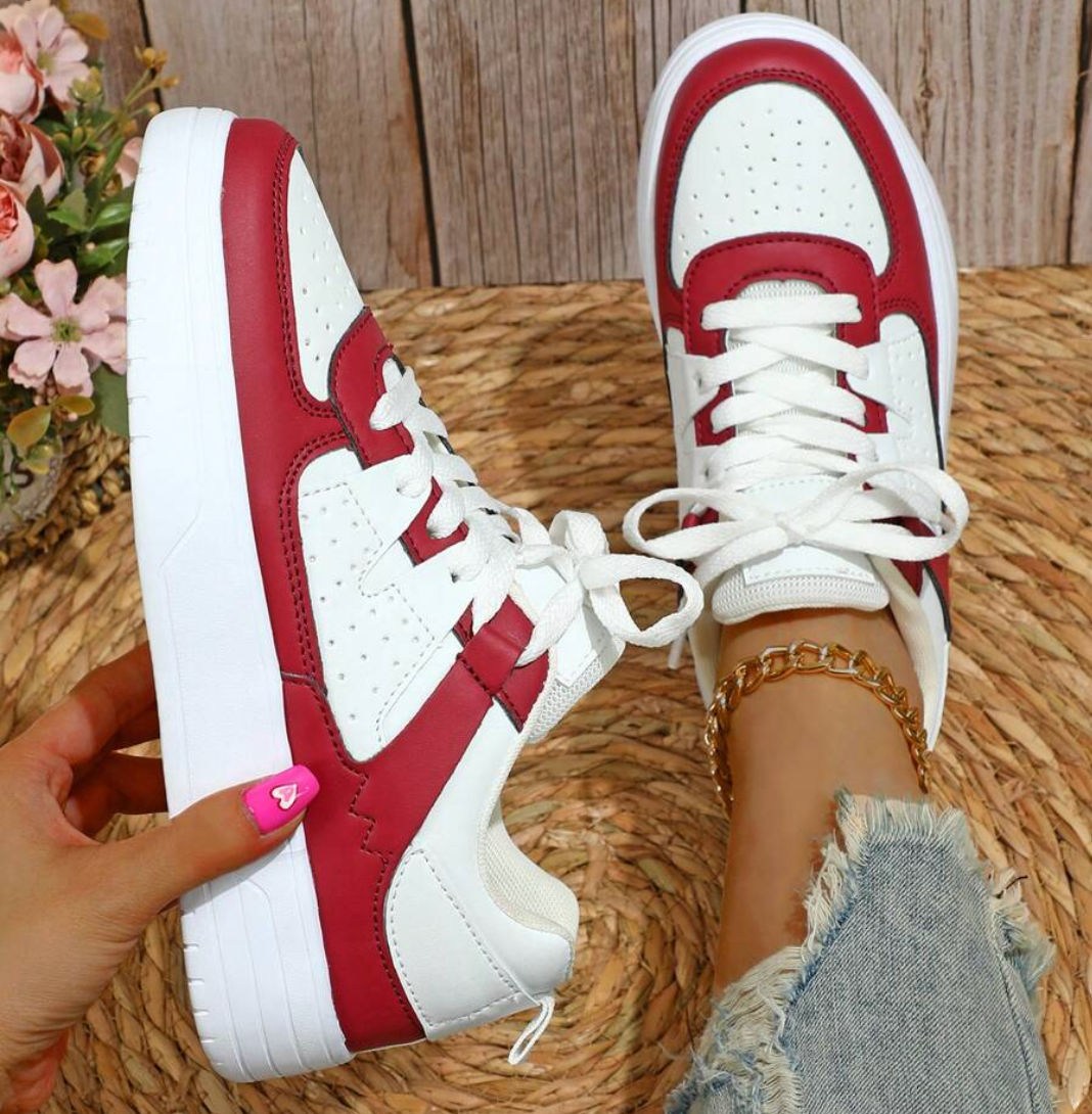 Cushioned Lace-Up Sneakers