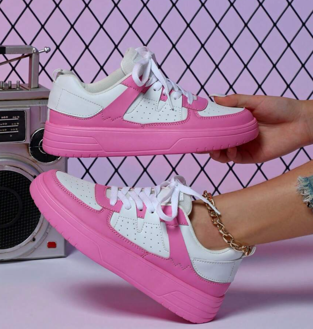 Cushioned Lace-Up Sneakers
