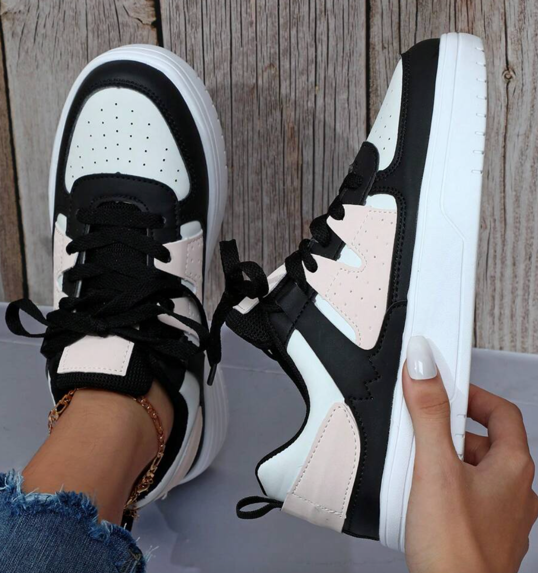Cushioned Lace-Up Sneakers
