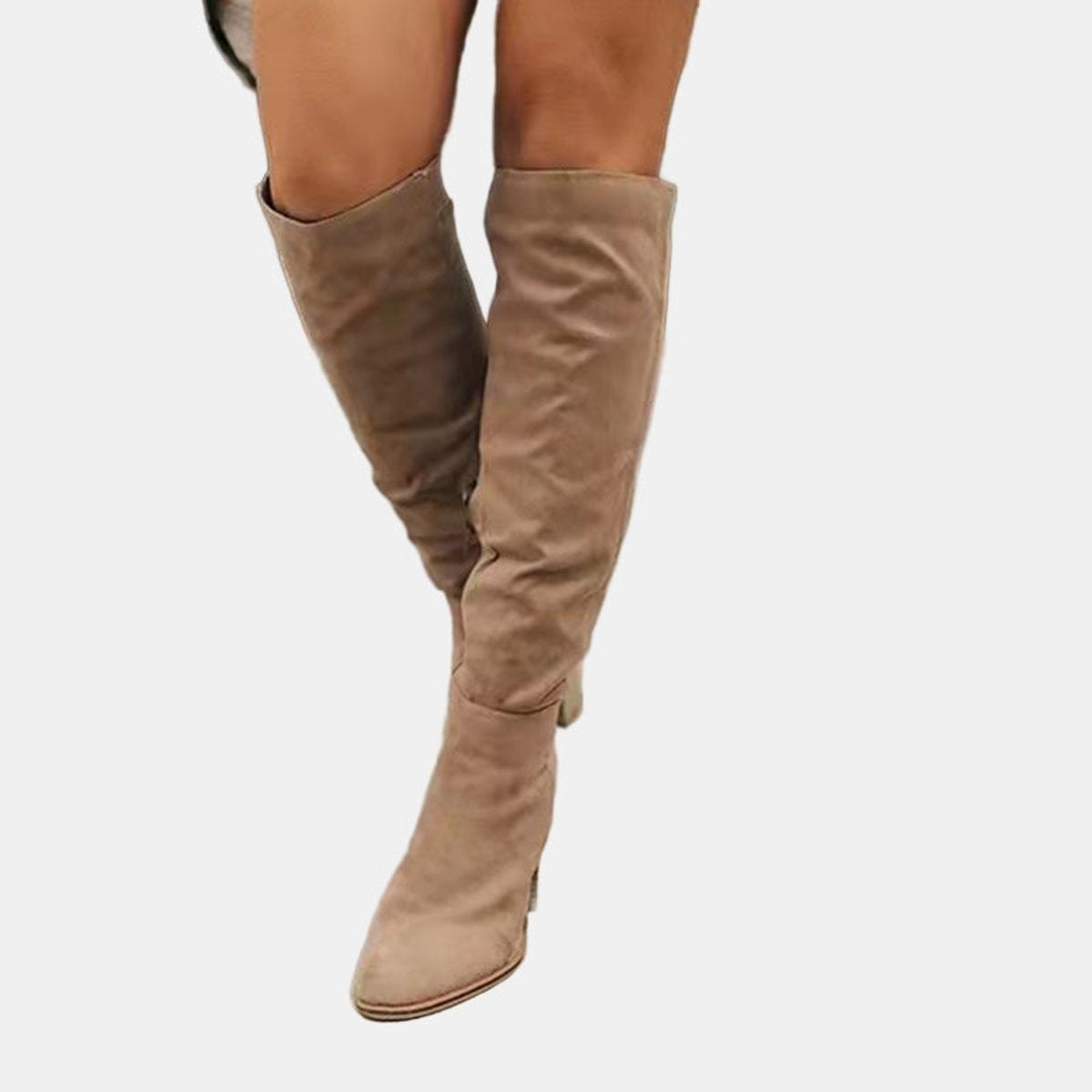 Non-Slip Over-the-Knee Boots with Block Heel and Side Zipper for Women
