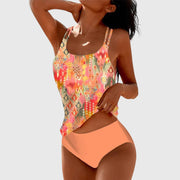 Patterned Tankini with Adjustable Straps