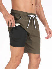 Quick-Dry Swim Shorts with Pocket Liner Fabric Beachwear Lightweight Summer Beach