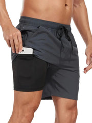 Quick-Dry Swim Shorts with Pocket Liner Fabric Beachwear Lightweight Summer Beach