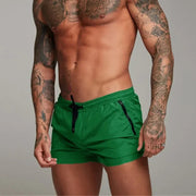 Quick Dry Swim Shorts with Zipper Pockets Fabric Beachwear Adjustable Drawstring Lightweight Summer Beach
