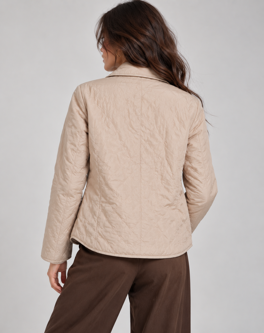 Quilted Button-Up Jacket Lightweight Transitional Wear