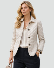 Quilted Button-Up Jacket Lightweight Transitional Wear