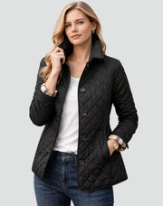 Quilted Button-Up Jacket Lightweight Transitional Wear