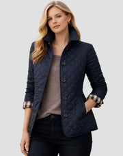Quilted Button-Up Jacket Lightweight Transitional Wear