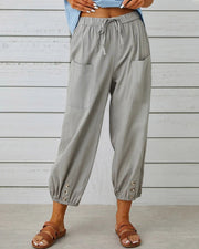 Oversized Relaxed Elastic Waist Jogger Pants Fit Wide Leg Casual Wear Cotton