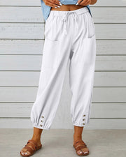 Oversized Relaxed Elastic Waist Jogger Pants Fit Wide Leg Casual Wear Cotton