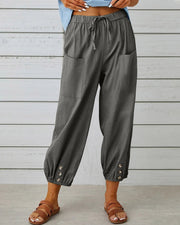 Oversized Relaxed Elastic Waist Jogger Pants Fit Wide Leg Casual Wear Cotton