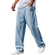 Relaxed Fit Linen Pants Casual Wide Leg Trouser Style Adjustable Breathable