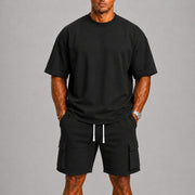 Relaxed Fit T-Shirt and Cargo Shorts Set