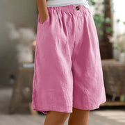 Relaxed Lightweight Women's Shorts Fabric Casual Wear Breathable Summer Beach