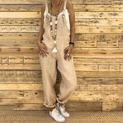 Vintage Relaxed Linen Overalls Fit Casual Style