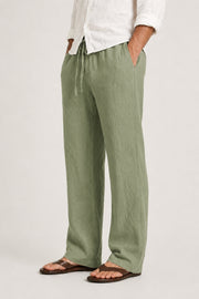 Relaxed Linen Pants with Drawstring Waist