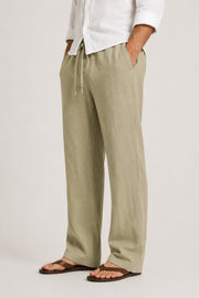 Relaxed Linen Pants with Drawstring Waist