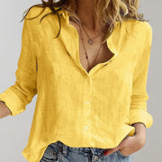 Relaxed Linen V-Neck Blouse Style Casual Wear