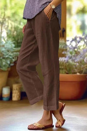 Relaxed Straight-Leg Trousers with Pockets Fit Lightweight Comfort Everyday
