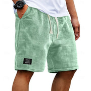 Relaxed Waffle Knit Shorts Style Casual Wear Comfortable Fit Breathable Summer
