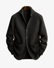 Ribbed Button-Front Cardigan