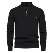 Ribbed Half-Zip Men's Sweater for Work and Casual Comfort